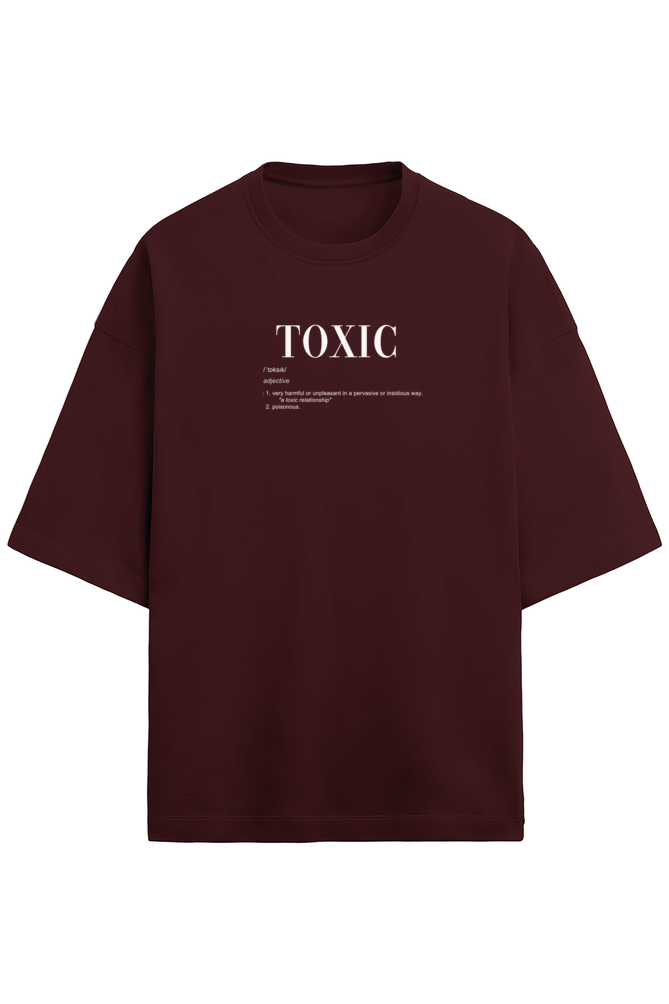 Toxic - Black/Lavender/Navy Blue/ Marron - Unisex Terry Oversized T-Shirt