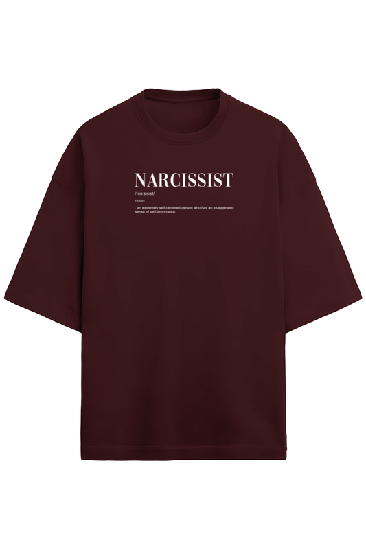 Narcissist - Black/Maroon/Navy Blue - Unisex Terry Oversized T-Shirt