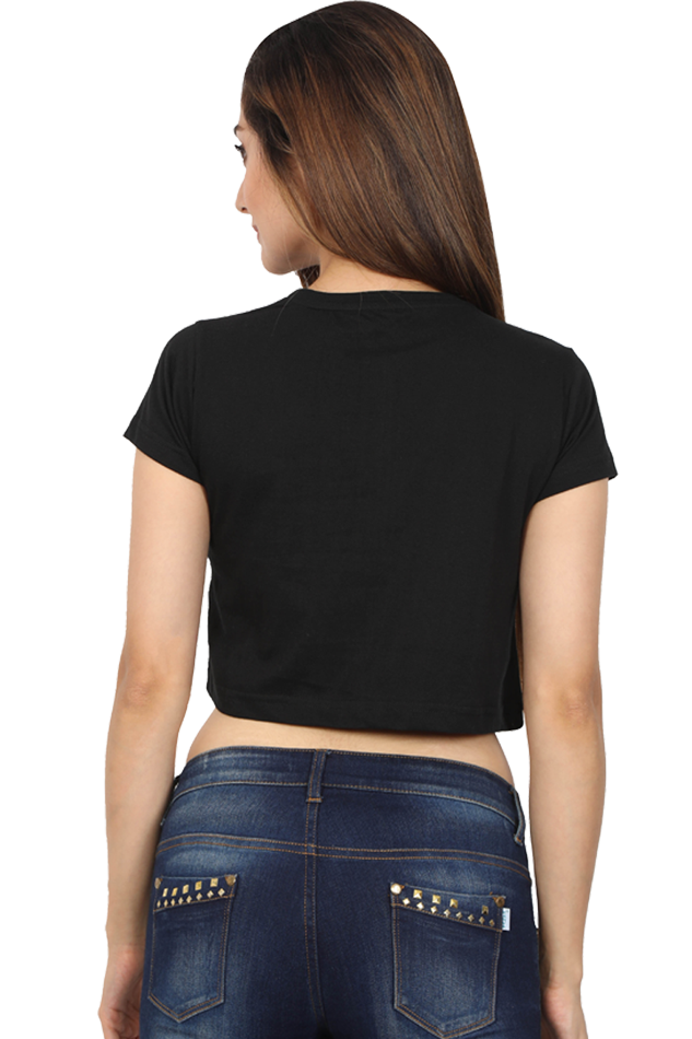 Bow (Center) - white/black Crop Top