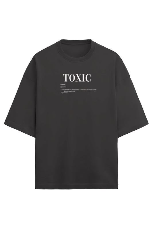 Toxic - Black/Lavender/Navy Blue/ Marron - Unisex Terry Oversized T-Shirt