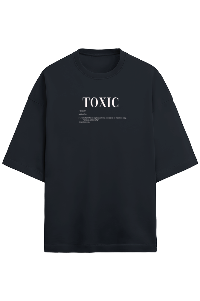 Toxic - Black/Lavender/Navy Blue/ Marron - Unisex Terry Oversized T-Shirt