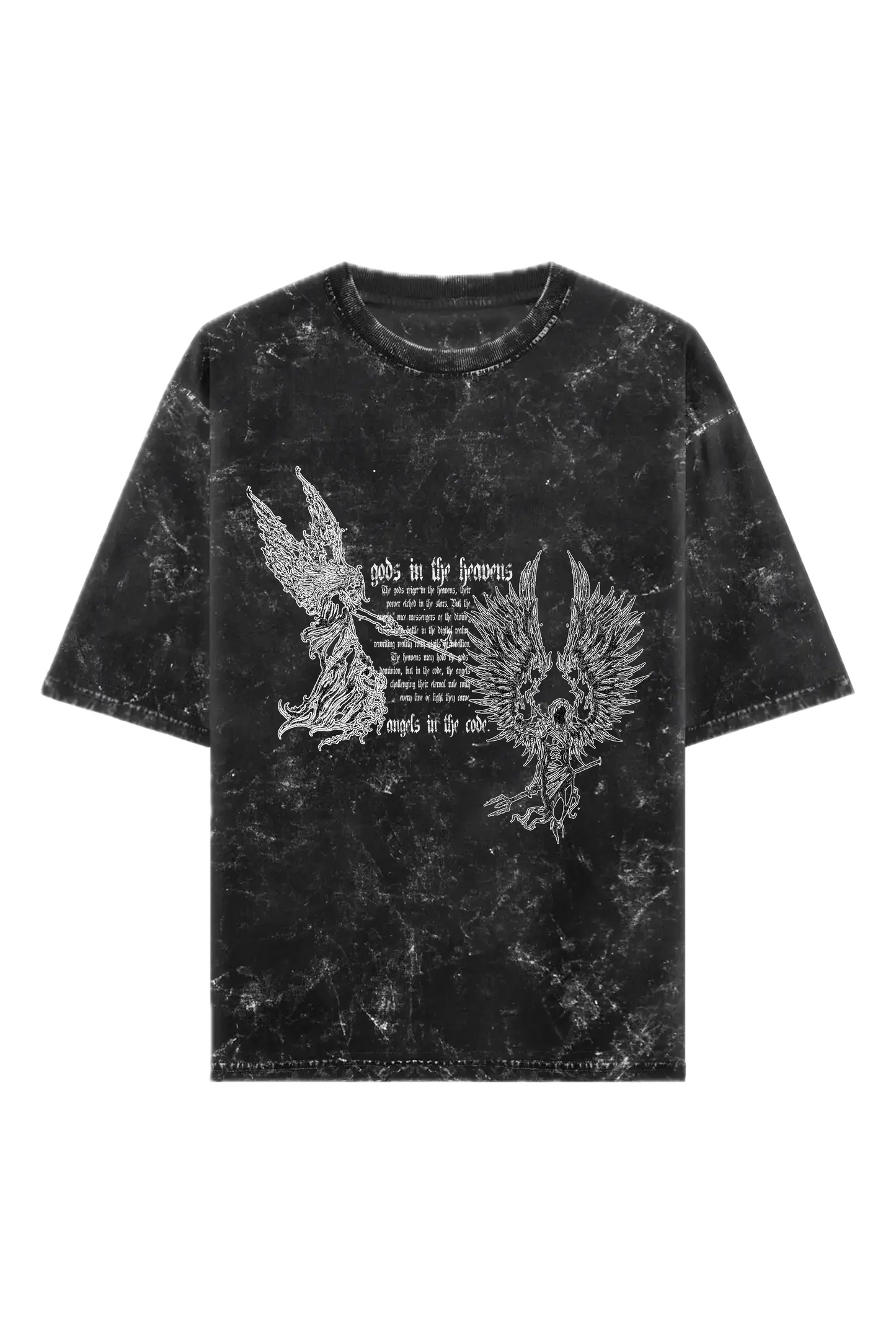 gods & angels - Acid Wash Oversized Tee - Black