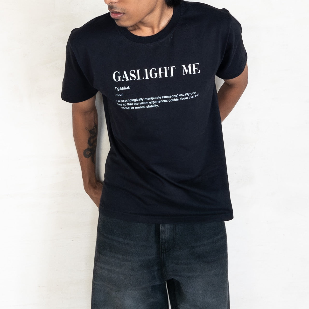 Gaslight Me - Standard Crew T-shirt - Black