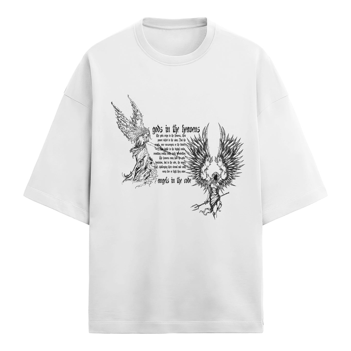 gods & angels - Unisex Terry Oversized Tee - White