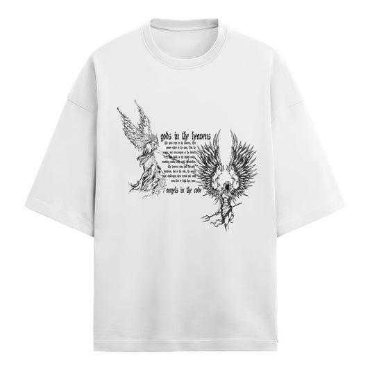 gods & angels - Unisex Terry Oversized Tee - White