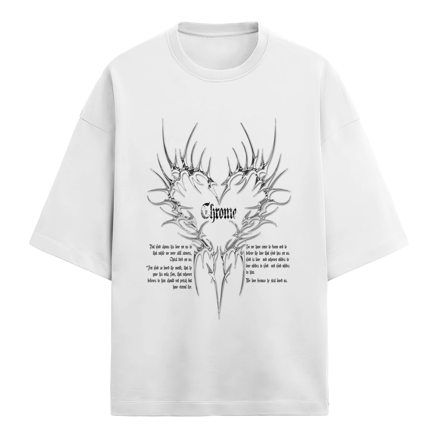 love God - Chrome - Terry Oversized Tee - White