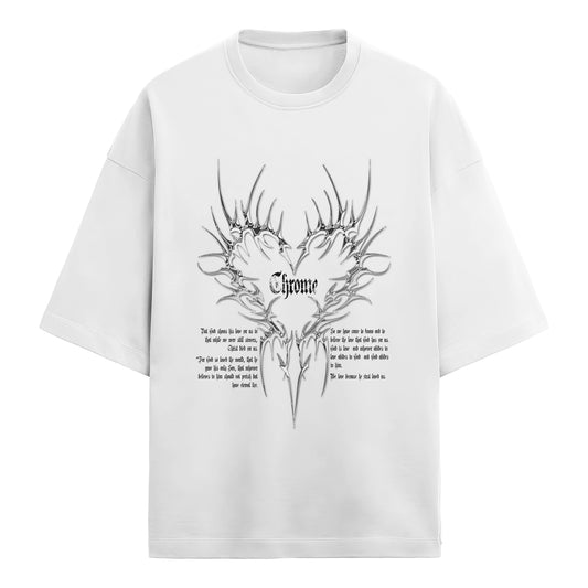 love God - Chrome - Terry Oversized Tee - White